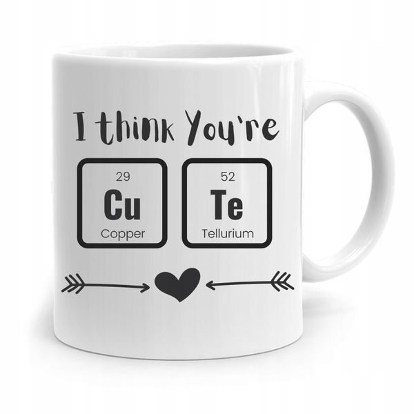 Kubek Prezent Dla Dziewczyny I Think You're Cute Z Nadrukiem Ze Zdjęciem zdjęcie 1