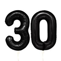 Balony foliowe liczba 30 czarna, 100 cm