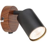 Ścienna lampa sypialniana Edmund 5295 kinkiet regulowany czarny drewno