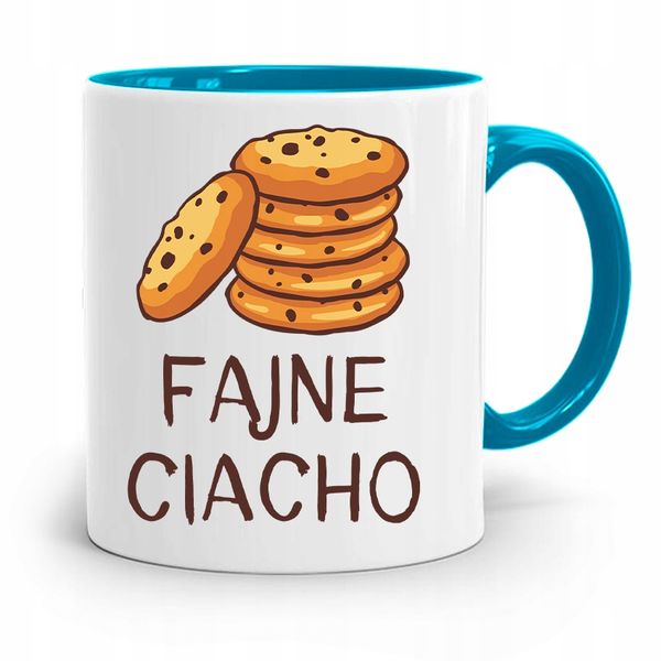 Kubek Błękitny Śmieszny Zabawny Fajne Ciacho Z Nadrukiem Ze Zdjęciem zdjęcie 1