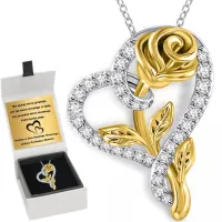 SREBRNY NASZYJNIK SERCE RÓŻA DLA NIEJŁAŃCUSZEK DAMSKI Z ZAWIESZKĄ GRAWER