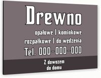 nadruk UV TABLICZKA reklamowa nierdzewna 40x30 DREWNO OPAŁOWE dibond