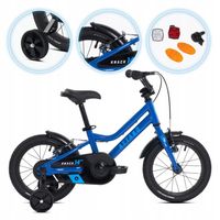 Rower dziecięcy ATTABO KNACK 14" niebieski lekki boczne kółka aluminium