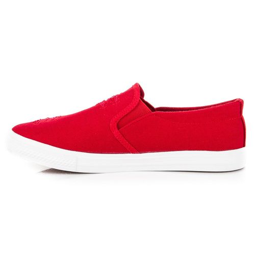 CZERWONE TRAMPKI SLIP ON Rozmiar - 39 na Arena.pl