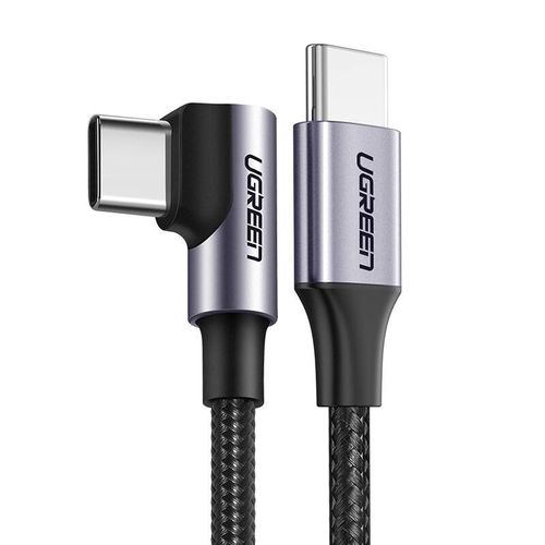 Kabel USB-C do USB-C, kątowy UGREEN  US255 QC 3.0 PD 3A 60W 1m (czarny) na Arena.pl