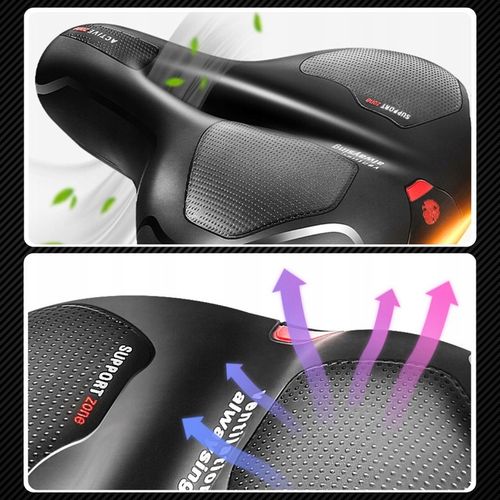 WYGODNE SIODEŁKO ROWEROWE SIODŁO SPORTOWE MIĘKKIE SZEROKIE EXTRA WENTYLACJA na Arena.pl