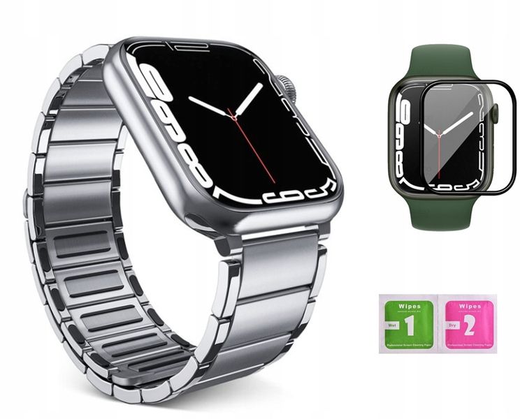 PASEK BRANSOLETA DO APPLE WATCH 7 8 45MM + SZKŁO zdjęcie 1