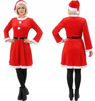 Strój Mikołajki Śnieżynki Sukienka Czapka Pasek Kostium Świąteczny