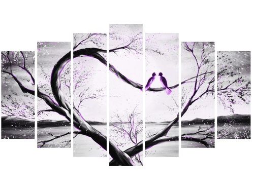 80CM 140CM OBRAZ 7 ELEM W FIOLETOWYM ŚWIETLE KSIĘŻYCA ŚCIENNY na Arena.pl