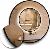 LUSTRO LED 110 W CZARNEJ RAMIE ALUMINIOWEJ BRAK ŁĄCZEŃ LOFT OKRĄGŁE LOFTOWE