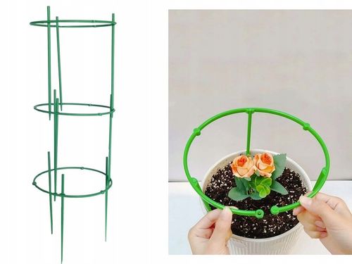 Podpora do roślin kwiatów doniczkowych pierścieniowa okrągła 3 obręcze na Arena.pl