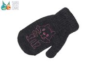 Rękawiczki jednopalczaste kotek grafit ocieplone 13cm