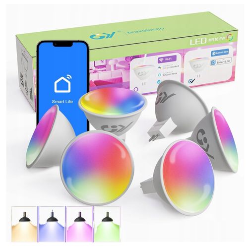 Żarówka Led Inteligentna Rgb Mr16 Gu5.3 Smart Life Bluetooth Zestaw 6X na Arena.pl