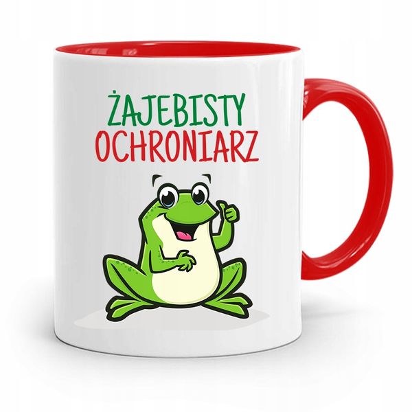 Dla Ochroniarza Stróża Kubek Czerwony Na Prezent Z Nadrukiem Ze Zdjęciem zdjęcie 1