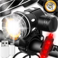 LAMPKA ROWEROWA LED PRZÓD TYŁ MOCNA PRZEDNIA TYLNA AKUMULATOR USB DO ROWERU