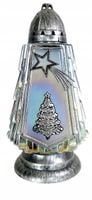 Znicz świąteczny srebrna choinka świąteczna choinka 36cm z gwiazdką grafit