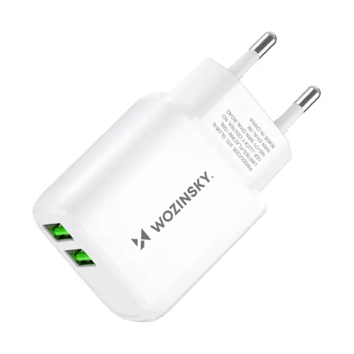 ładowarka sieciowa wozinsky cuwcw 2,4a 2 x usb-a - biała na Arena.pl