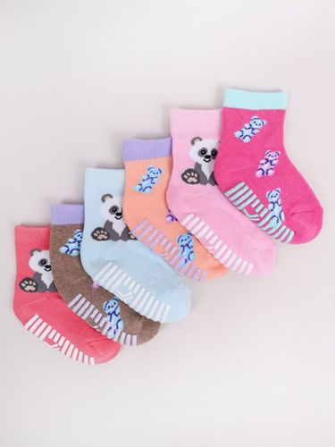 Skarpety bawełniane półfrotte dziewczęce z ABS kolorowe 6PAK 20-22 YOCLUB na Arena.pl