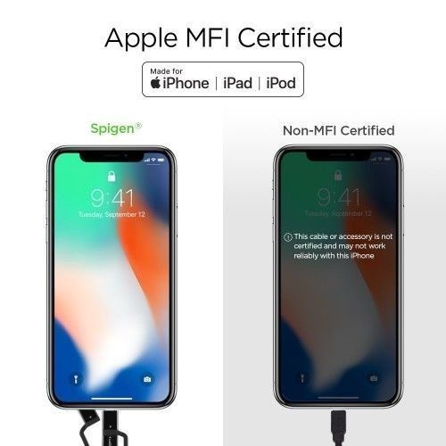 Spigen C10I3 3w1 USB-C, Lightning & microUSB Cable 150cm Black na Arena.pl
