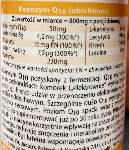 KOENZYM Q10 NAJCZYSTSZY B12 niacyna B3 Jacobs na Arena.pl