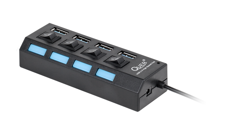 KOM0940 HUB USB 3.0 4 portowy QUER PRO zdjęcie 1