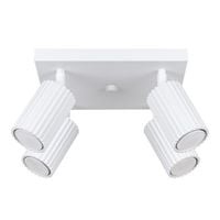 Lampa sufitowa nowoczesna biała kwadratowa 4 reflektorki karbowane Sollux