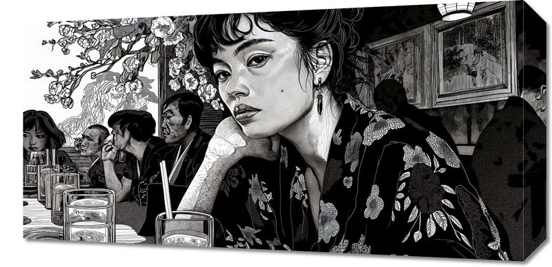 Obraz 60x30cm Czarne Kimono zdjęcie 1