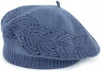 Elegancki beret damski Flossy Tones - ciepły i miły w dotyku Niebieski