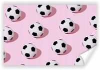 Fototapeta PREMIUM STRUKTURA ZMYWALANA Piłka nożna na różowym tle