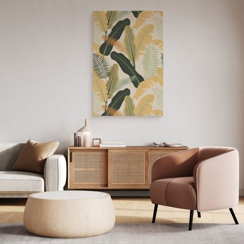 Obraz Na Płótnie Liście Bananowe Rośliny Tropikalne Styl Boho 20cm x 30cm na Arena.pl