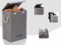 KOSZ NA PRANIE BIELIZNĘ WOLNOSTOJĄCY ORGANIZER SKŁĄDANY Z ZAMYKANIEM