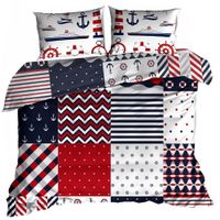 Pościel 3D bawełna satyna 160x200 cm MOTYW MARYNARSKI