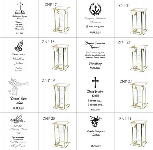 Ekskluzywny znicz szklany złoto biały PERSONALIZOWANY GRAWER dla SZWAGIERKI na Arena.pl
