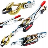 WCIĄGARKA LINOWA WYCIĄGARKA RĘCZNA 2T 2HAKI NACIĄGARKA 2000KG STALOWA