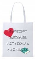 Dzień Nauczyciela Prezent Torba Eco Biała Shopper Z Nadrukiem Ze Zdjęciem