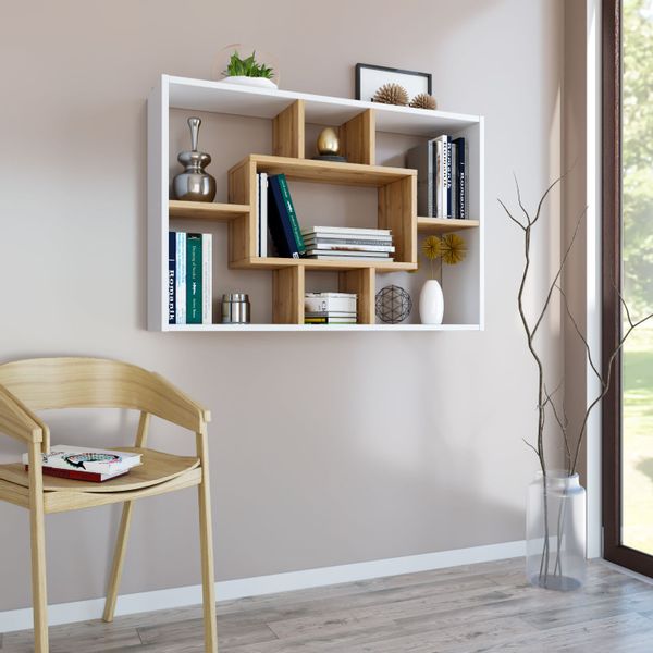 Regał 90x60x20 cm ścienny podłogowy biały wotan zdjęcie 8