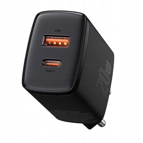 SZYBKA ŁADOWARKA SIECIOWA USB / USB-C 20W 3A PD QC 3.0 Baseus Compact na Arena.pl