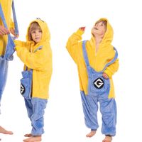 Piżama Dla Dzieci Dziecięca Kigurumi Onesie Kostium Minionek Żółty 135-145