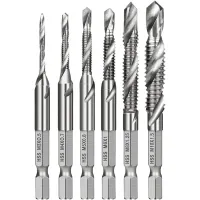 Wiertła gwintujące m3-10m hex gwintowniki zestaw 6 narzędzi stal hss