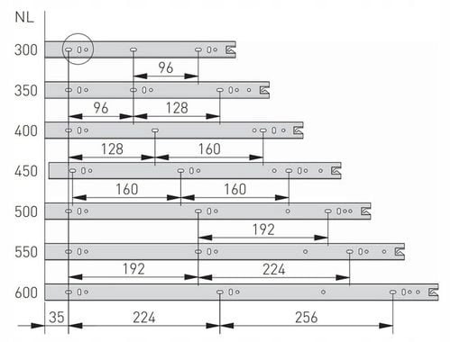 Prowadnica kulkowa GTV push open do szuflad 350 mm pełny wysuw udźwig na Arena.pl