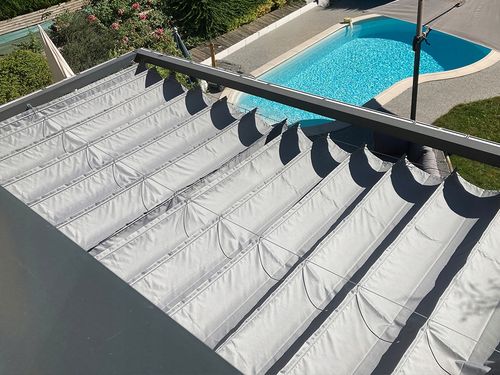 ROLETA RZYMSKA PRZECIWSŁONECZNA WODOSZCZELNA ZWIJANA NA DACH SZARA 2,5X3 na Arena.pl