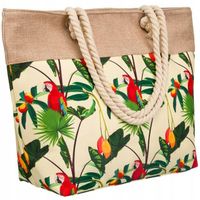 Torba Plażowa Duża Zapinana Na Zamek Torebka Shopper z Podszewką Piknik XXL