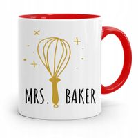 Kubek Czerwony Dla Piekarza Mrs. Baker Prezent Z Nadrukiem Ze Zdjęciem