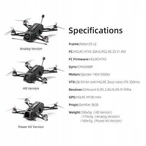 Dron FPV HGLRC Rekon35 V2 Long Range Analog na Arena.pl