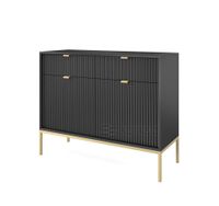 Czarna komoda dwudrzwiowa Nova KSZ-104 złoty stelaż