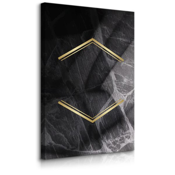 Obraz Na Płótnie Czarny Marmur Abstrakcja Styl Glamour 60cm x 90cm zdjęcie 1