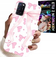 ETUI DO OPPO A52 - RÓŻOWE WSTAZKI WSTĄZKA MODNE WZORY CASE