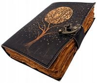 Notes skórzany Vintage Drzewo i Księżyc 200 stron Retro AH08