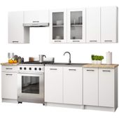 MEBLE KUCHENNE ZESTAW OLIWIA Z WITRYNĄ 2.4M H720 BIAŁY