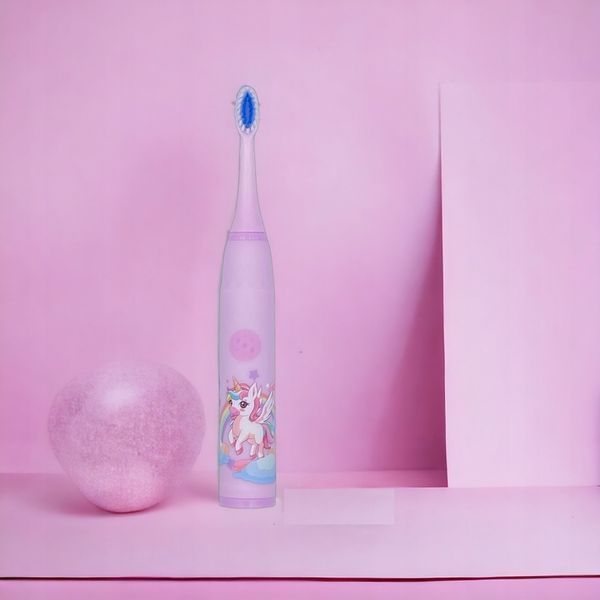 SZCZOTECZKA SONICZNA DO ZĘBÓW DLA DZIECI ELEKTRYCZNA FIOLET+KOŃCÓWKI+GRATIS zdjęcie 10